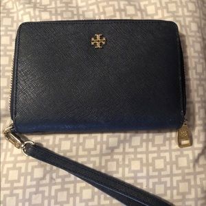 Tory Burch Navy Wristlet